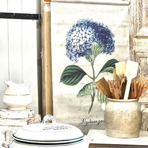 Vintage inspired Botanical Canvas Linen, Gardenia Hanging Canvas, Hydrangea, Camellia,