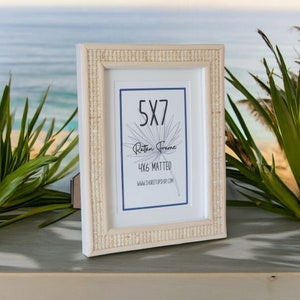 Rattan style frame, mid-century modern wall hanging frame, coastal farmhouse décor