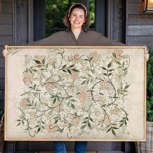 Botanical Textile Wall Art | William Morris Textile Canvas Print | Floral Wall Decor | Canvas Wall Art | Botanical Floral Art | F175
