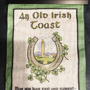 Vintage Linen Wall Hanging An Old Irish Toast