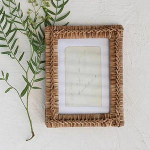 Vintage Hand Woven Rattan Photo Frame