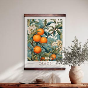 William Morris Vintage Botanical Tapestry Wall Art – Kitchen Decor, Rustic Botanical Wall Hanging, Citrus Print